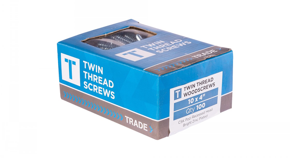 VALUE PACK 12 X 2 1/2'' POZI CSK HARDENED TWINTHREAD WOODSCREWS ZINC 9 PER PACK