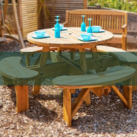 Our timber outdoor picnic tables are the perfect way to enjoy al fresco dining and the BBQ season. Our range of durable, pressure-treated picnic tables with benches are available in a variety of shapes and sizes.