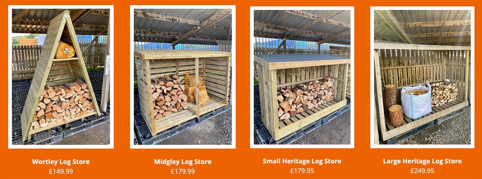 Timber log stores available from Earnshaws