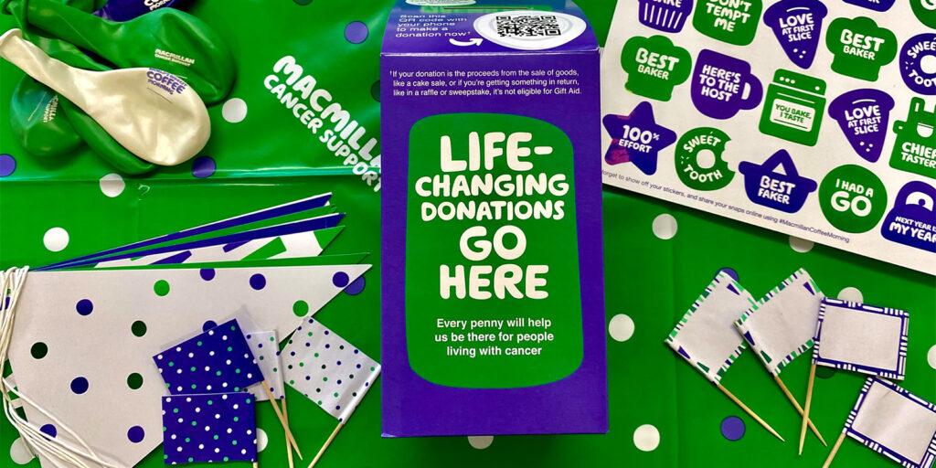 EFC Macmillan donation box