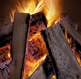 firewood burning