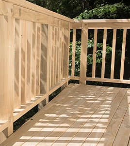 Hardwood timber deck rails