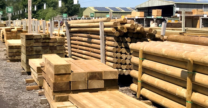 Timber Display at Earnshaws Midgley