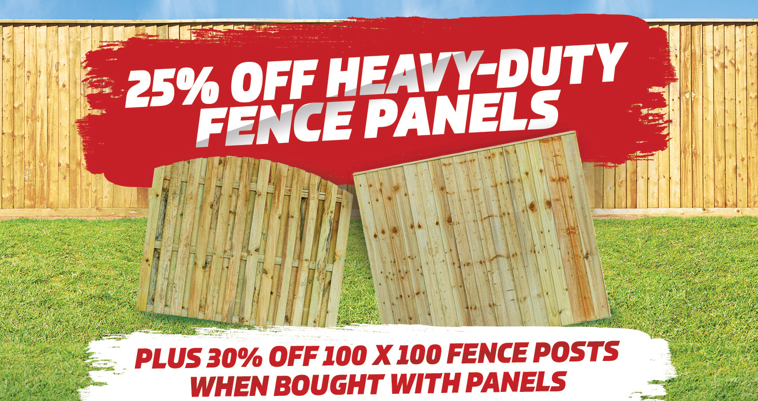 25% off heavy duty fence panels